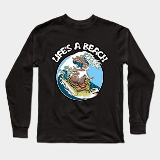 Surfing turtle and Rabbit - Life's a beach Long Sleeve T-Shirt